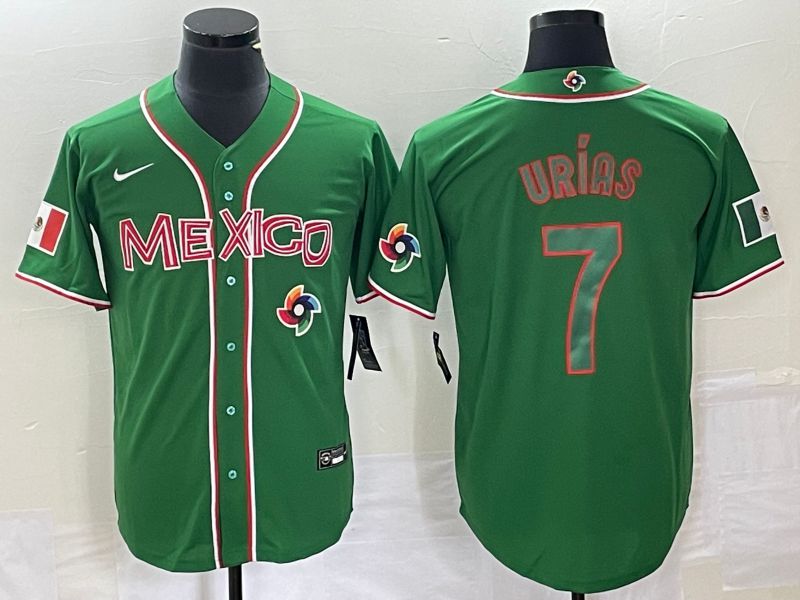 Men 2023 World Cub Mexico #7 Urias Green green Nike MLB Jersey